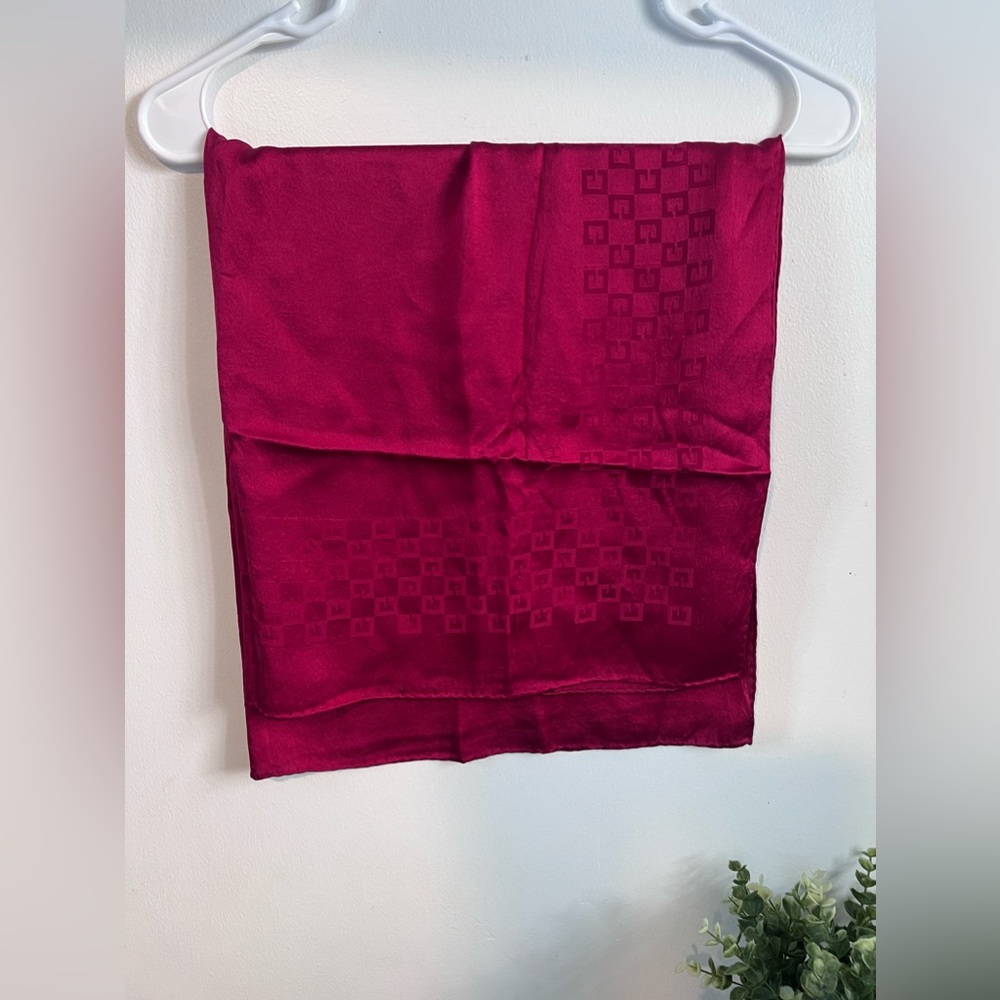 Givency Silk Scarf Women Red Monogram Shadow logo. NWOT
